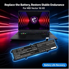 Yhteensopiva akun vaihto MSI BTY-M551