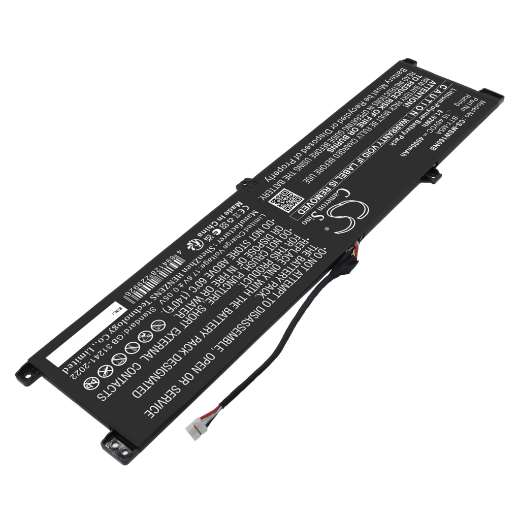 Battery compatible with MSI