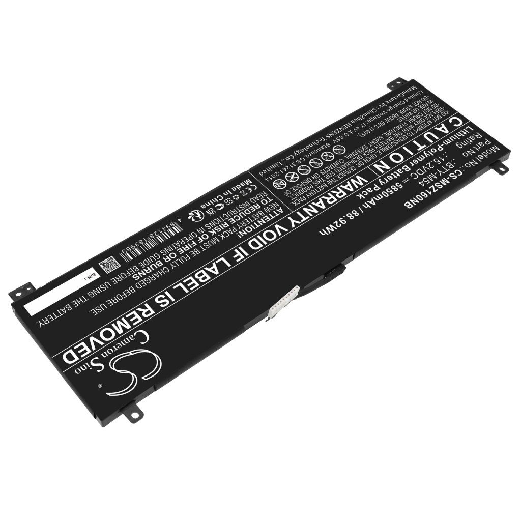Yhteensopiva akun vaihto MSI BTY-M54