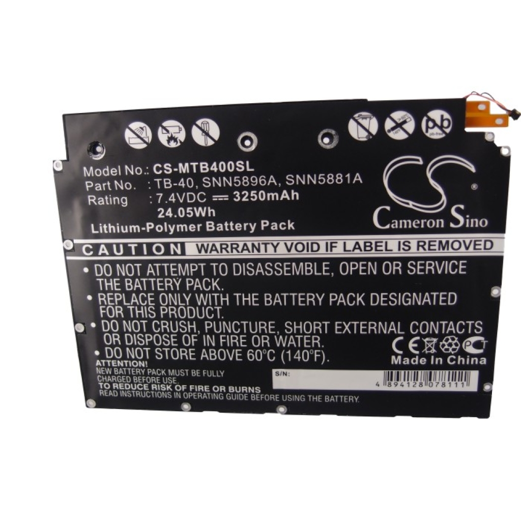 Yhteensopiva akun vaihto Motorola SNN5881A