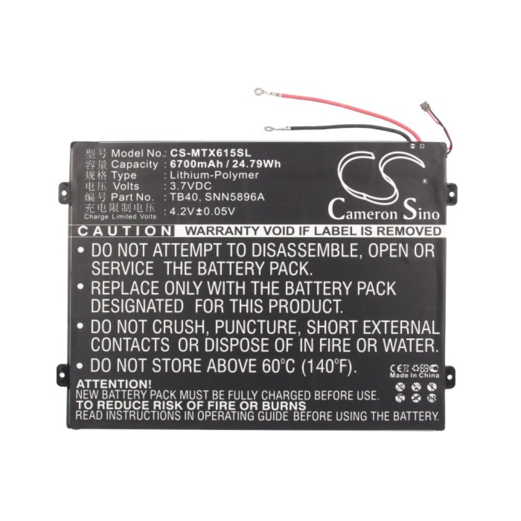Akut Tabletin akku CS-MTX615SL