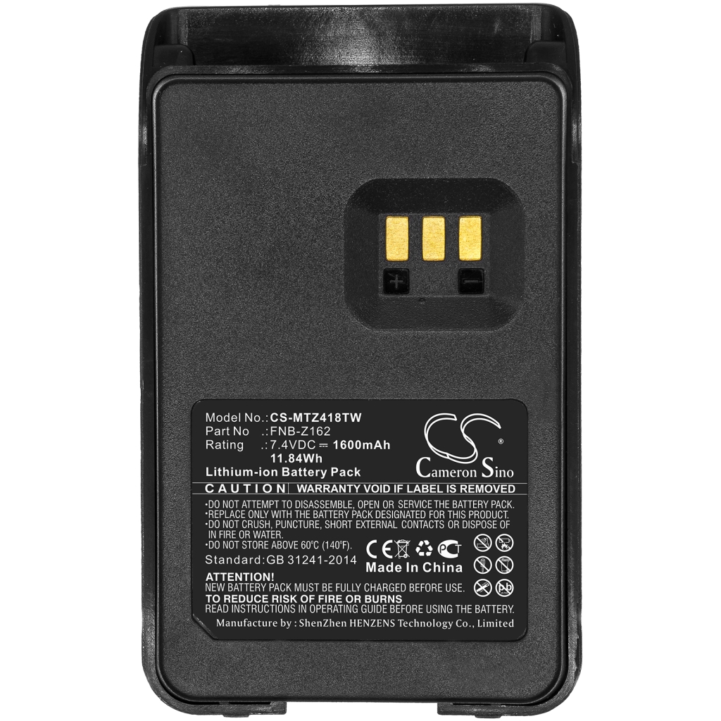 Yhteensopiva akun vaihto Motorola FNB-Z162