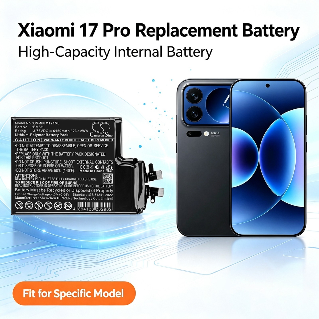 Akut yhteensopiva Xiaomi 17 Pro CS-MUM171SL