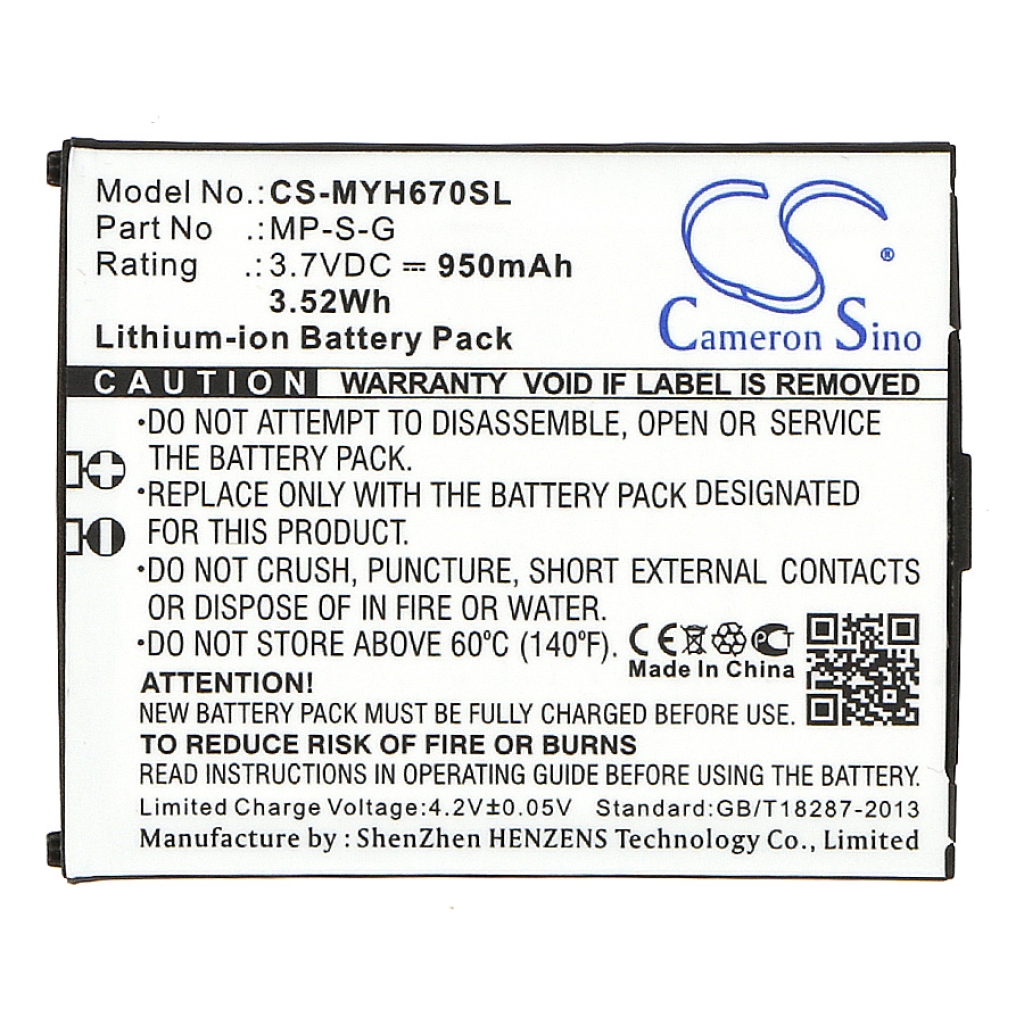 Matkapuhelimen akku Myphone 6670 City (CS-MYH670SL)