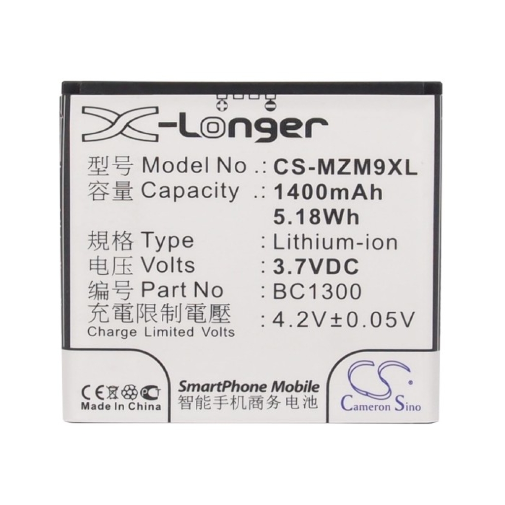 Akku yhteensopiva MeiZu CS-MZM9XL
