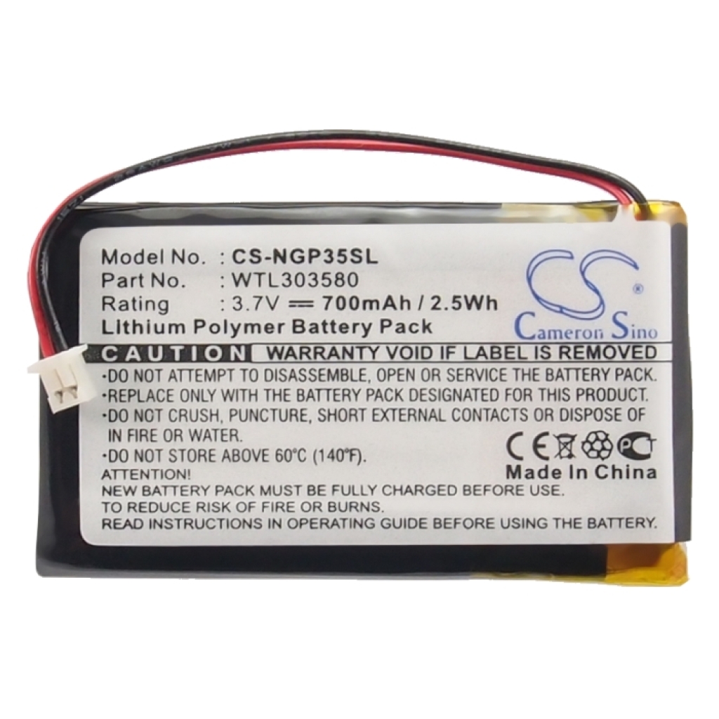 Yhteensopiva akun vaihto NavGear WTL303580