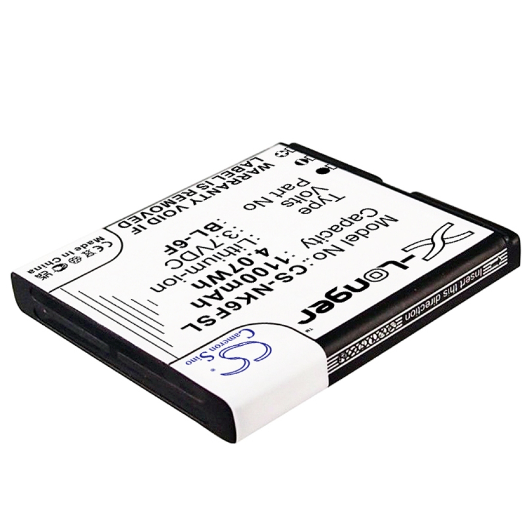 Yhteensopiva akun vaihto Nokia BL-6F,N6F10T