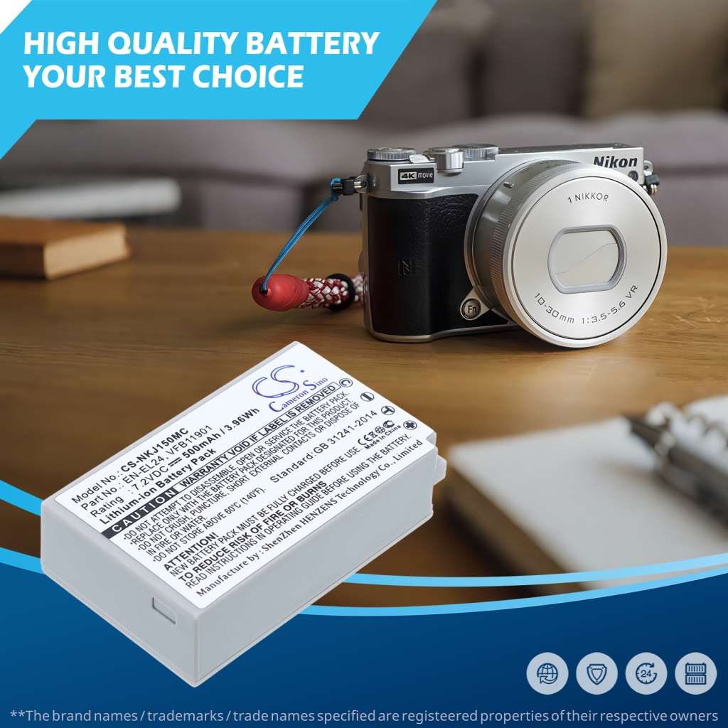 Battery compatible with Nikon CS-NKJ150MC