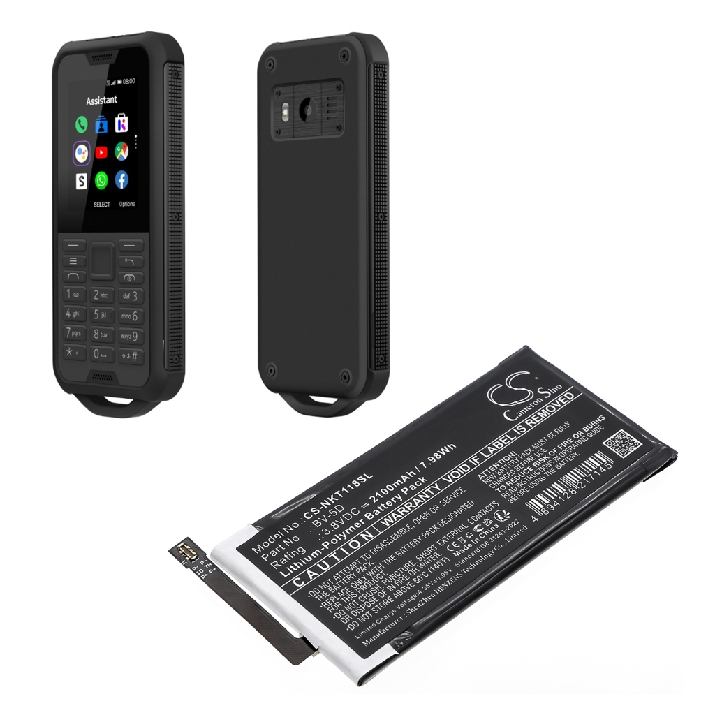 Yhteensopiva akun vaihto Nokia BPCNTBY001B,BV-5D