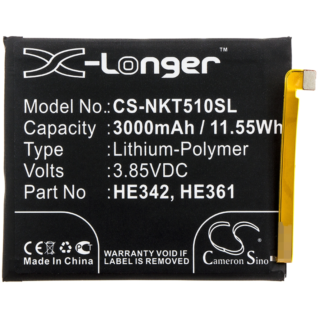 Yhteensopiva akun vaihto Nokia HE342,HE361