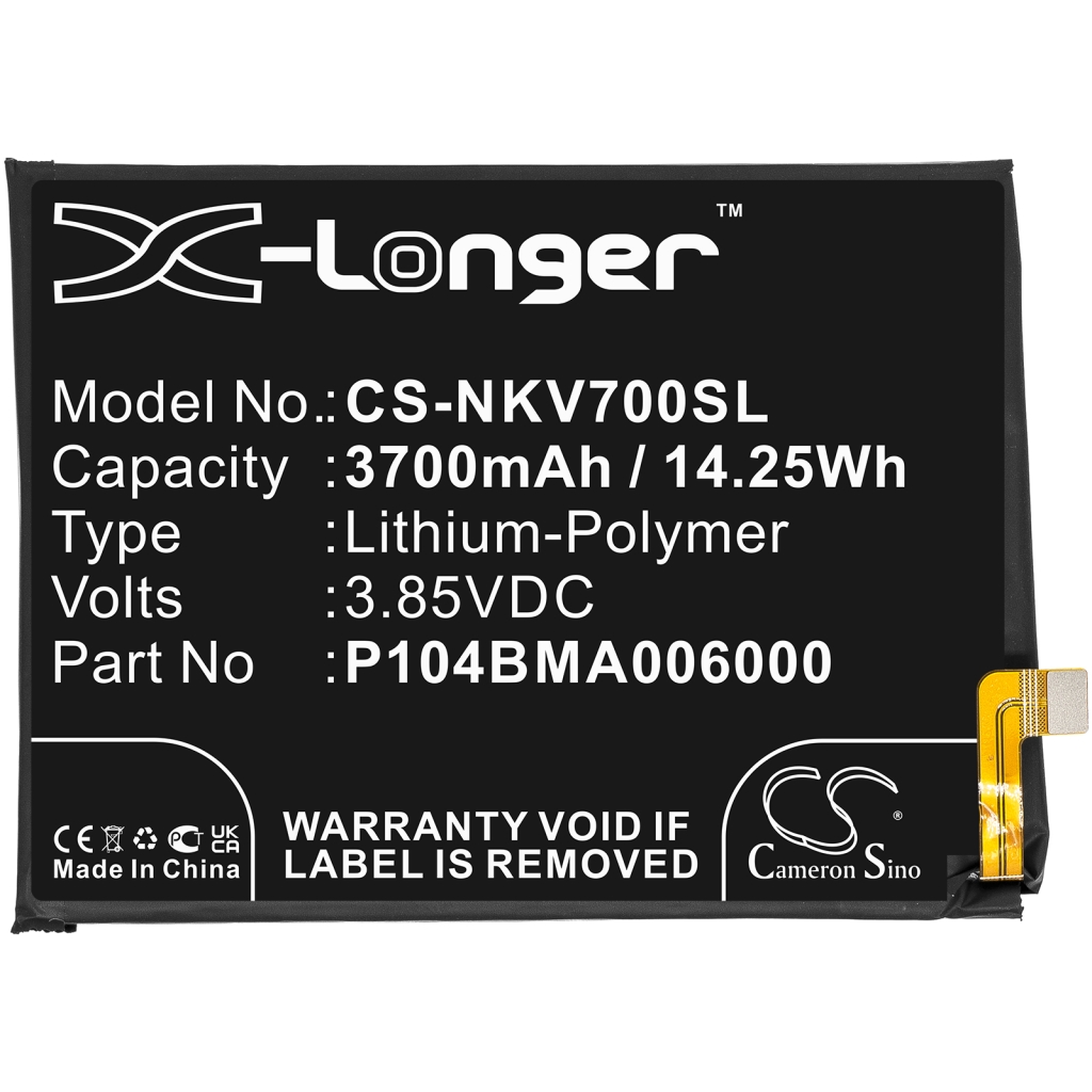 Yhteensopiva akun vaihto Nokia P104BMA006000