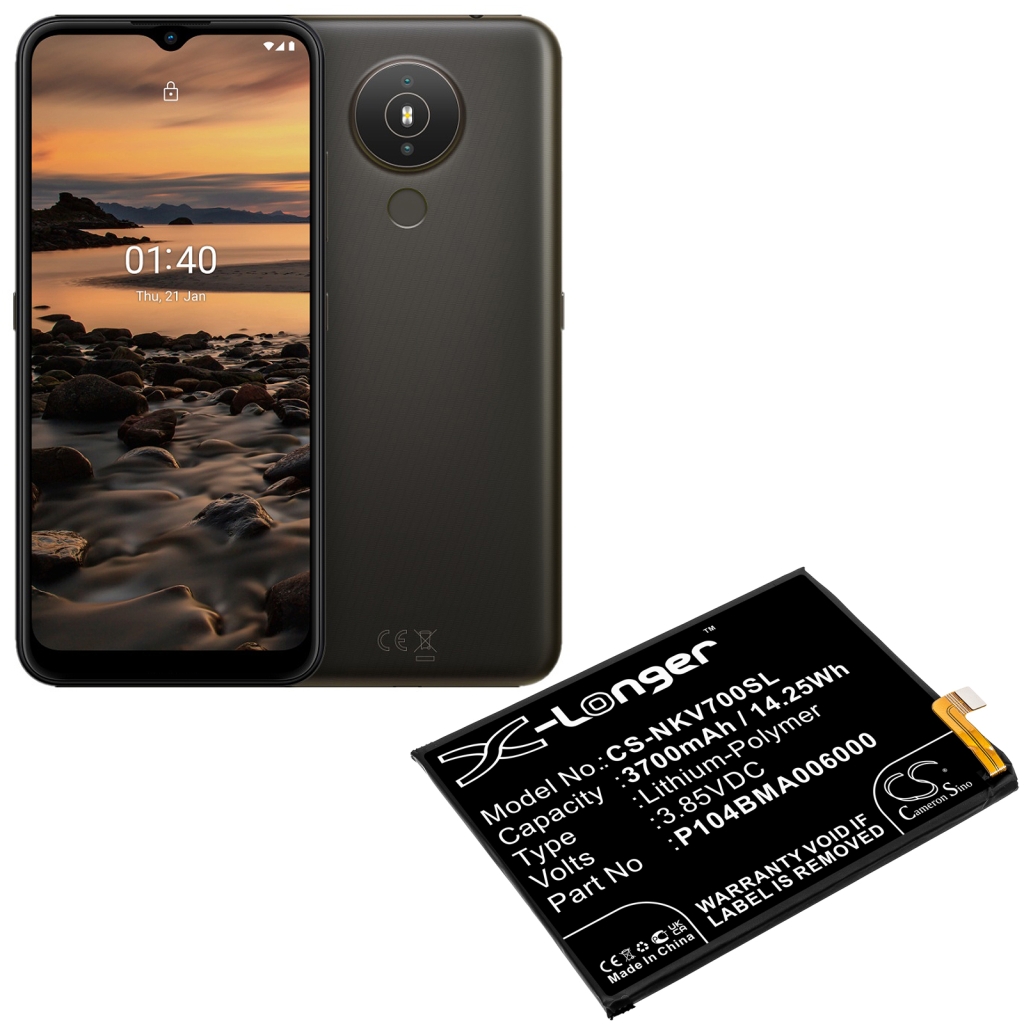 Yhteensopiva akun vaihto Nokia P104BMA006000