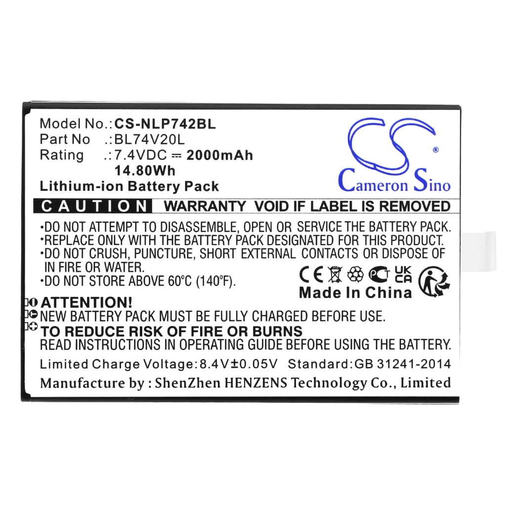 Yhteensopiva akun vaihto Newland BL74V20L