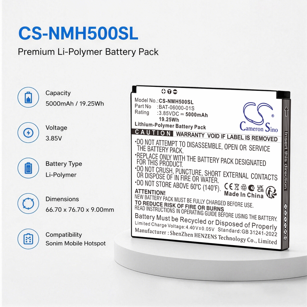 Akku yhteensopiva Sonim CS-NMH500SL