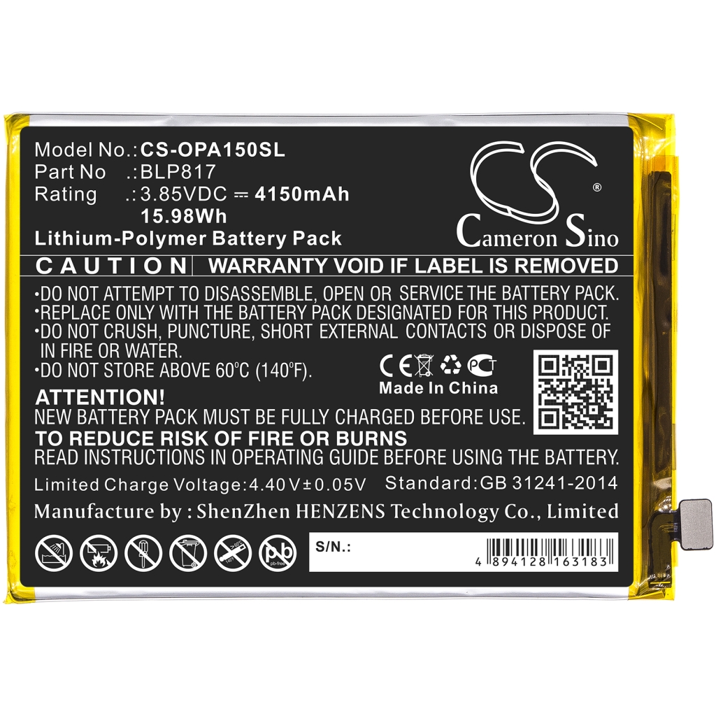 Yhteensopiva akun vaihto OPPO BLP817