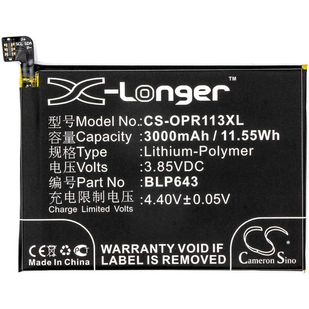Matkapuhelimen akku OPPO R11S (CS-OPR113XL)