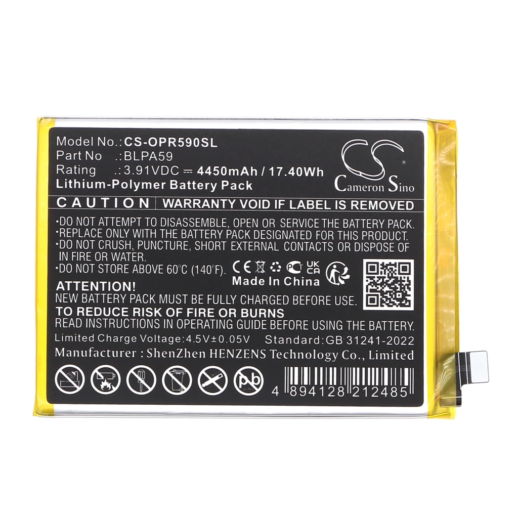 Matkapuhelimen akku OPPO Reno12 (CS-OPR590SL)