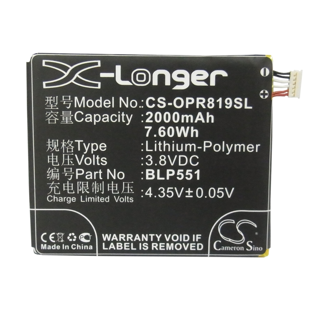 Akku yhteensopiva OPPO CS-OPR819SL