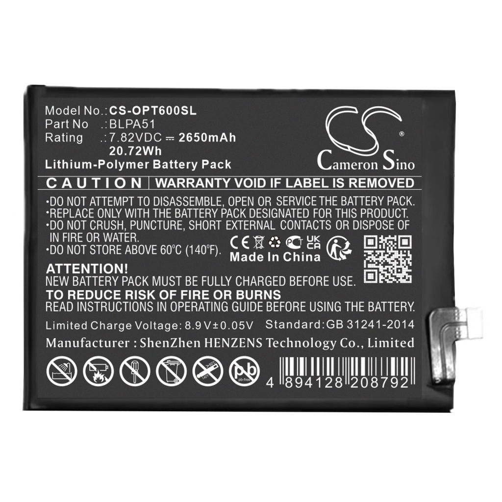 Yhteensopiva akun vaihto OPPO BLPA51