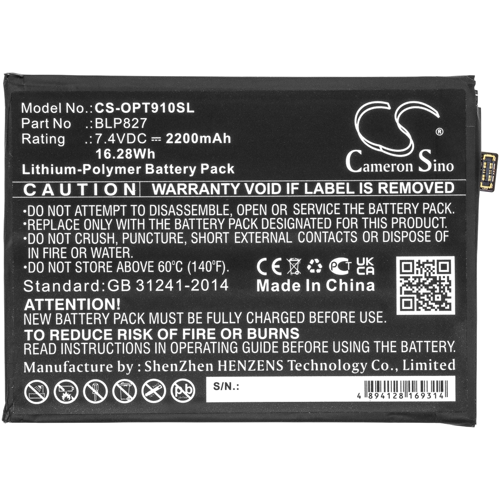 Yhteensopiva akun vaihto Oneplus BLP827