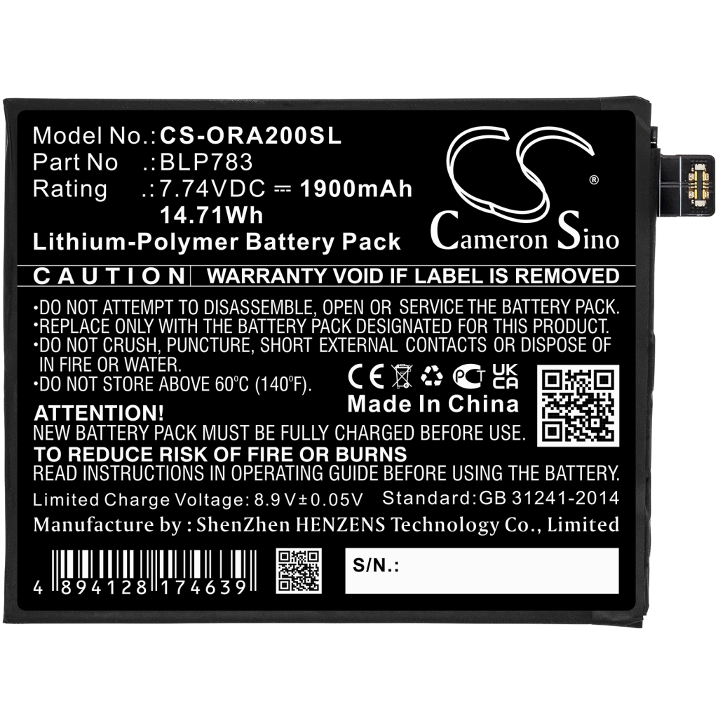 Yhteensopiva akun vaihto OPPO BLP783