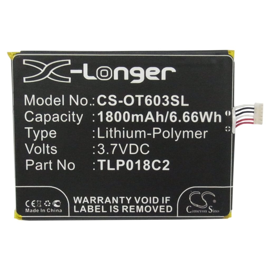 Yhteensopiva akun vaihto Alcatel TLP018C2,TLP018C4