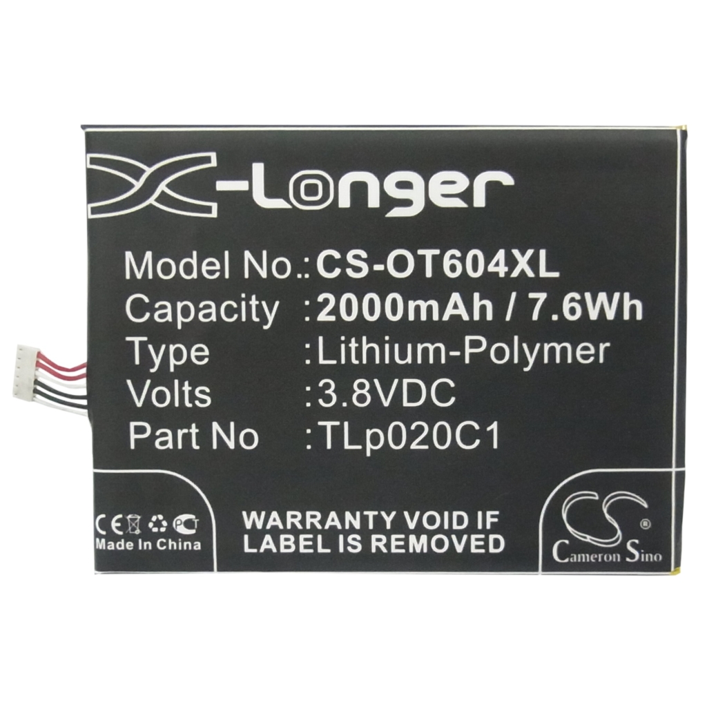 Yhteensopiva akun vaihto Alcatel CAC2000012C2,TLP020C1,TLP020C2