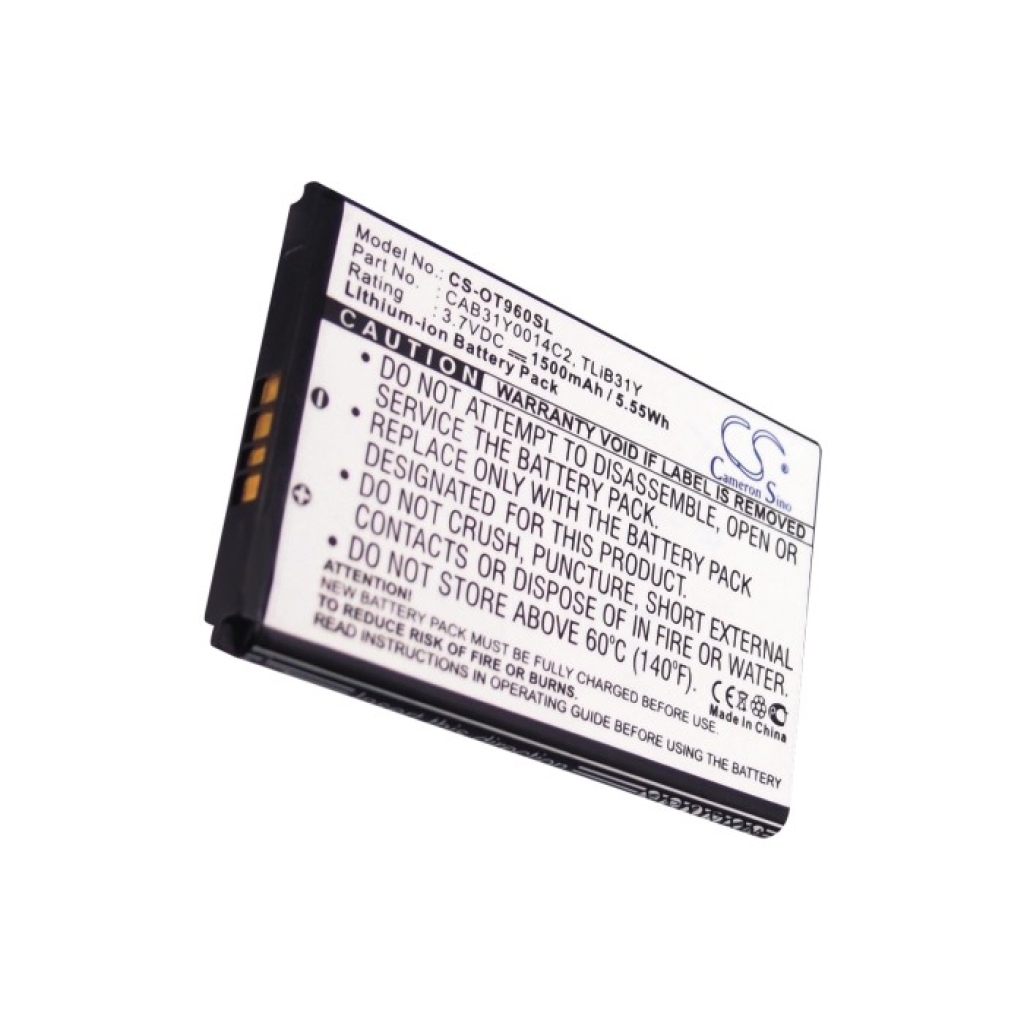 Yhteensopiva akun vaihto Alcatel CAB31Y0008C2,CAB31Y0014C2,TLIB31Y