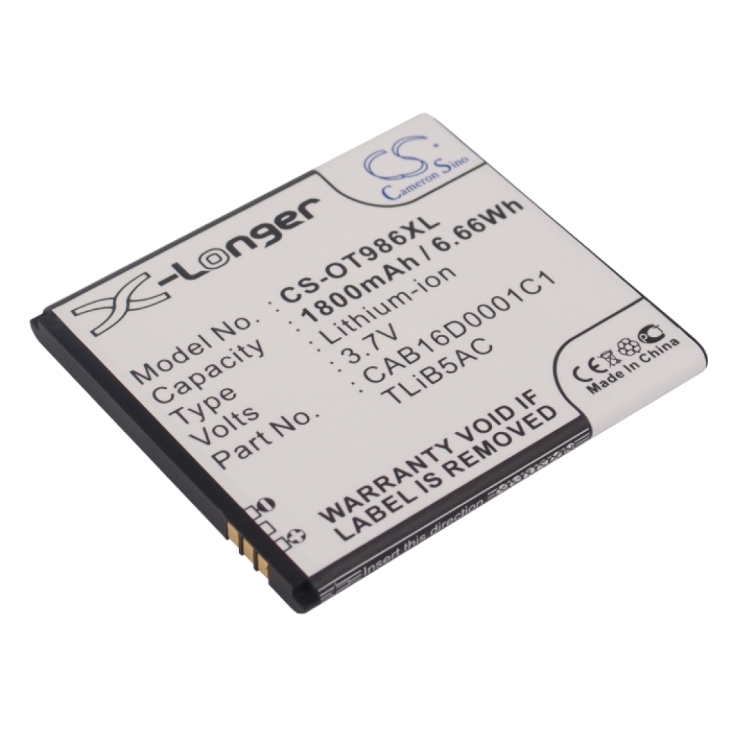 Yhteensopiva akun vaihto Alcatel CAB16D0001C1,CAB16D0003C1,TLIB5AC