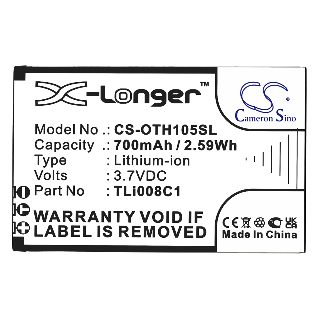 Yhteensopiva akun vaihto Alcatel TLI008C1