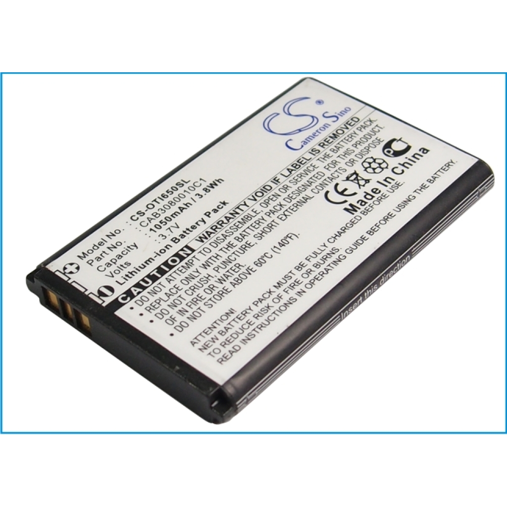 Yhteensopiva akun vaihto Alcatel CAB3080010C1