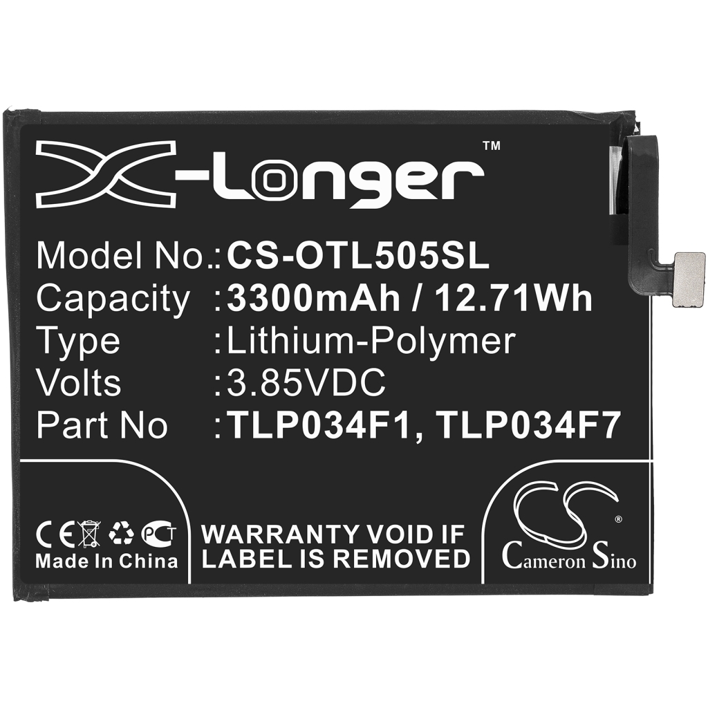 Yhteensopiva akun vaihto Alcatel TLP034F1,TLP034F7