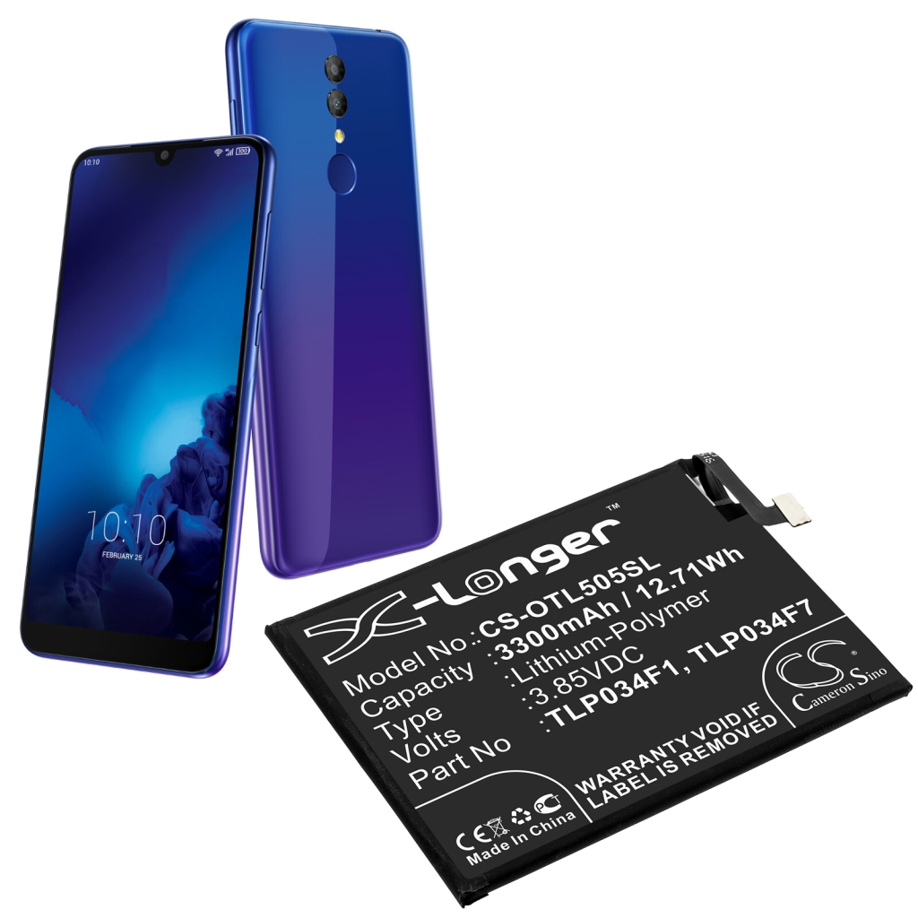 Yhteensopiva akun vaihto Alcatel TLP034F1,TLP034F7