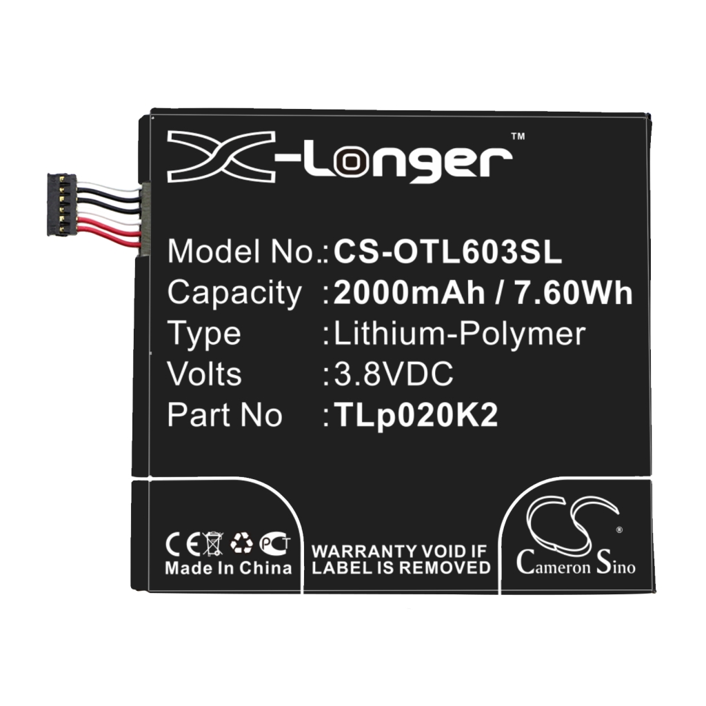 Yhteensopiva akun vaihto Alcatel C2000023C2,TLP020K2