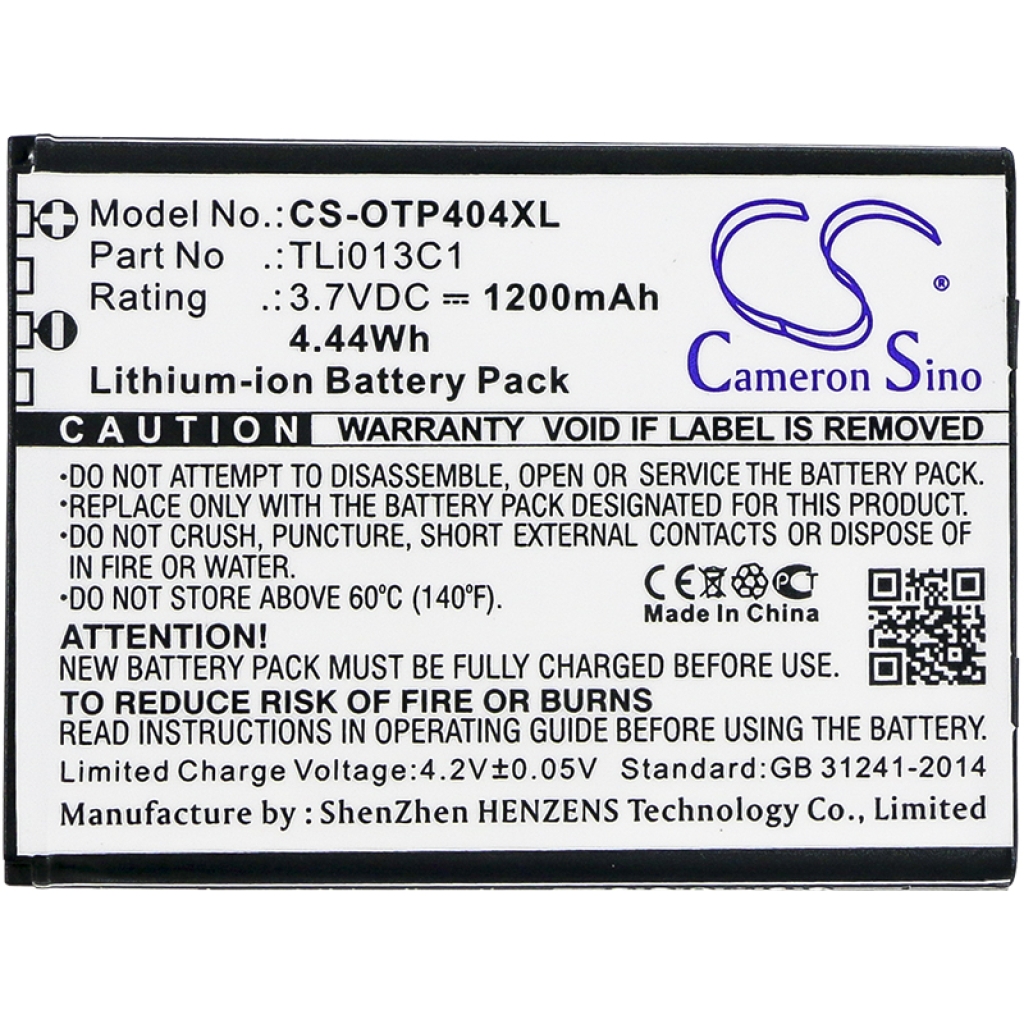 Yhteensopiva akun vaihto Alcatel TLI013C1