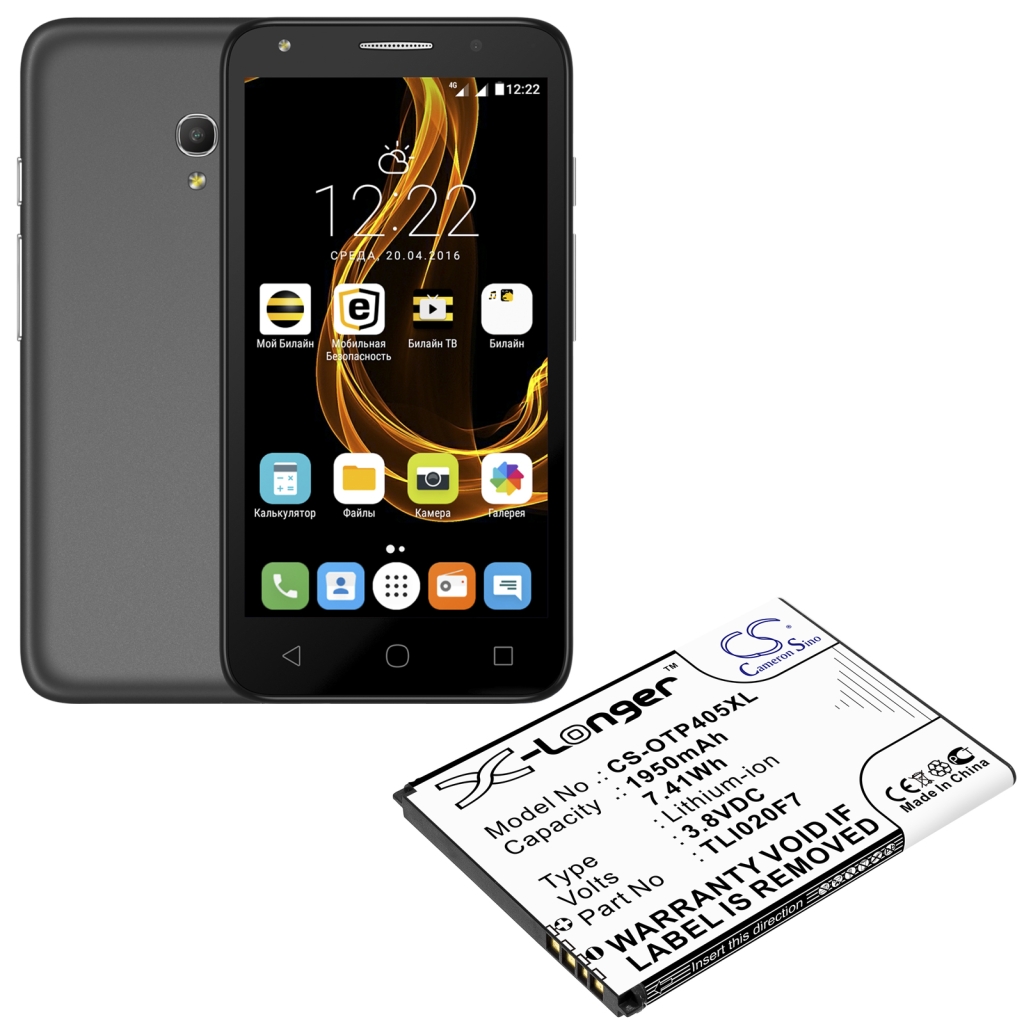 Yhteensopiva akun vaihto Alcatel TLI020F7