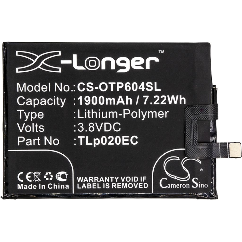 Yhteensopiva akun vaihto Alcatel TLP020EC