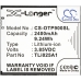 Yhteensopiva akun vaihto Alcatel TLI025A1