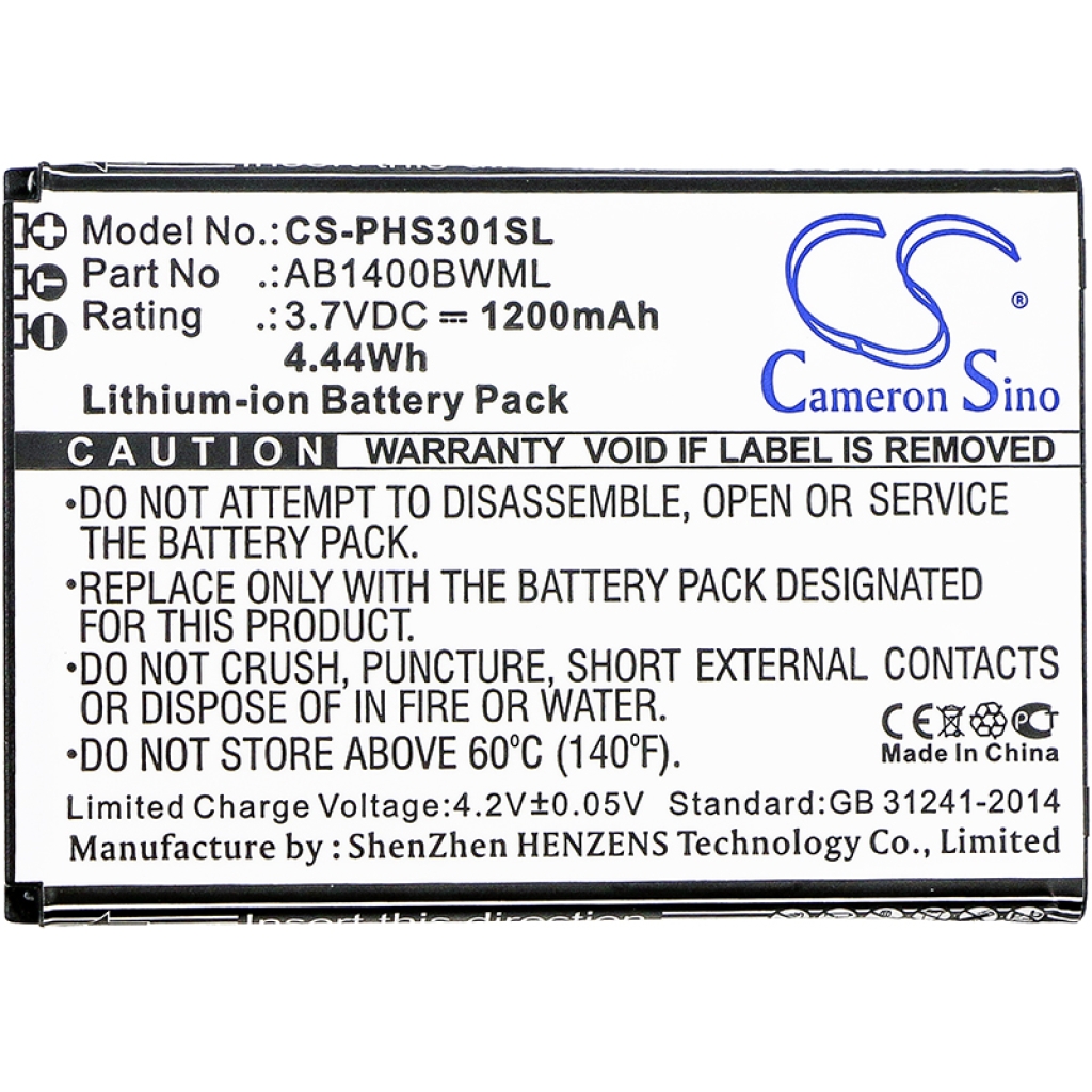 Battery for PHILIPS S301