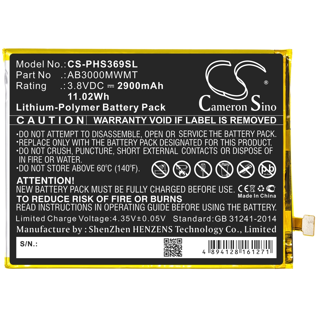 Yhteensopiva akun vaihto Philips AB3000MWMT