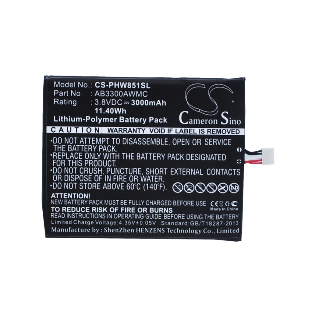 Yhteensopiva akun vaihto Philips AB3300AWMC
