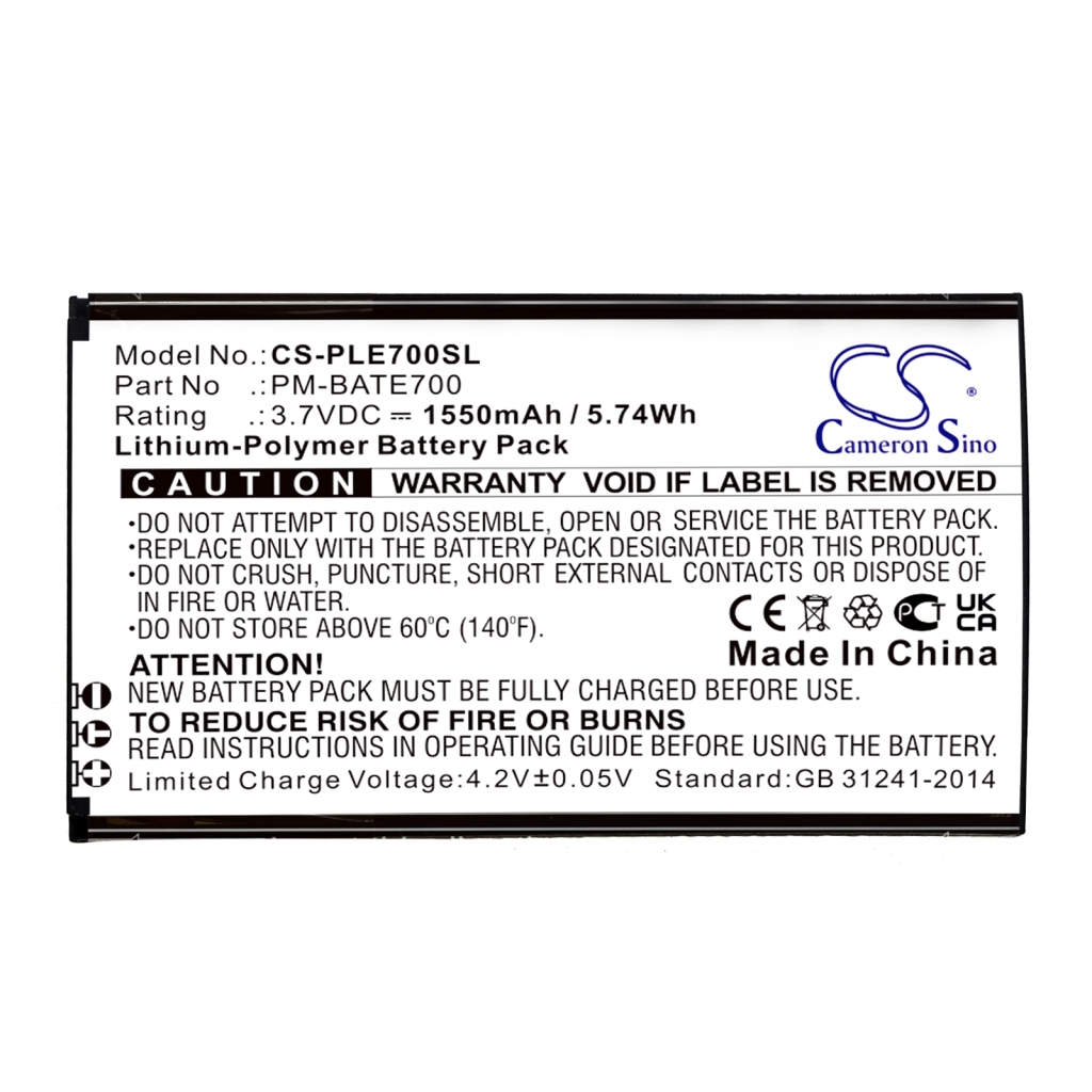 Yhteensopiva akun vaihto Plum PM-BATE700