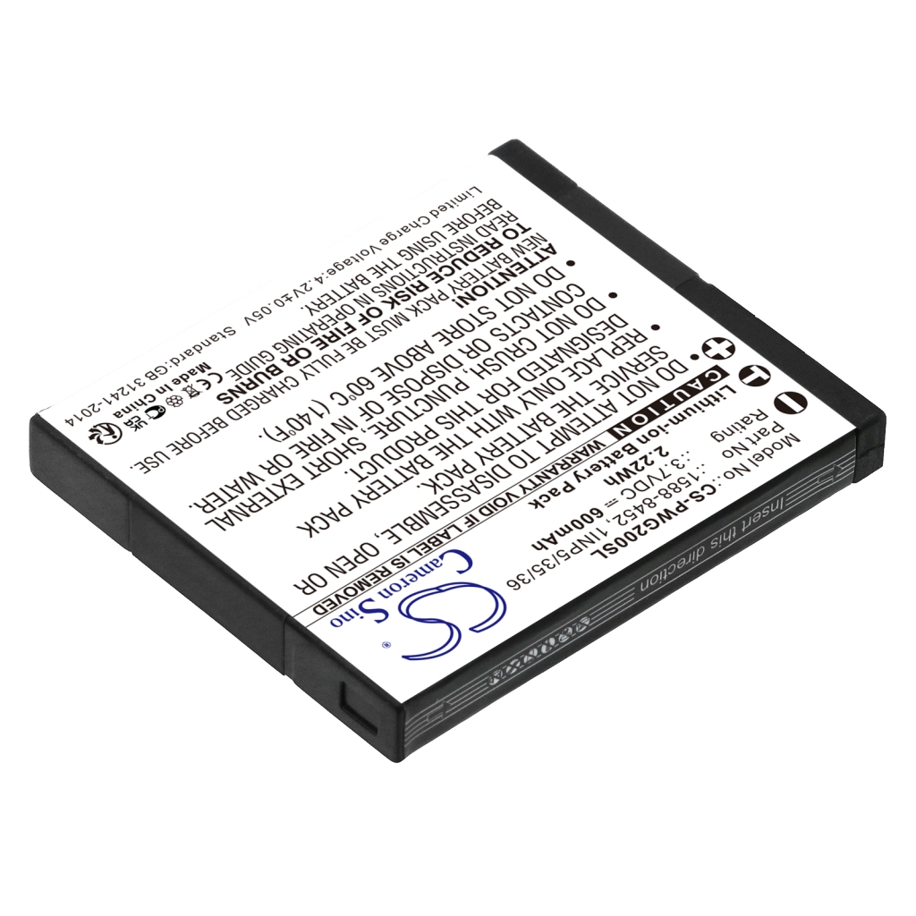 Yhteensopiva akun vaihto Panasonic 1588-8452,1INP5/35/36