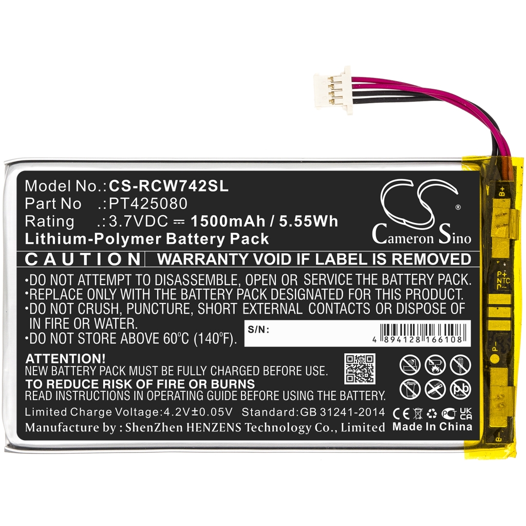 Yhteensopiva akun vaihto RCA PT425080