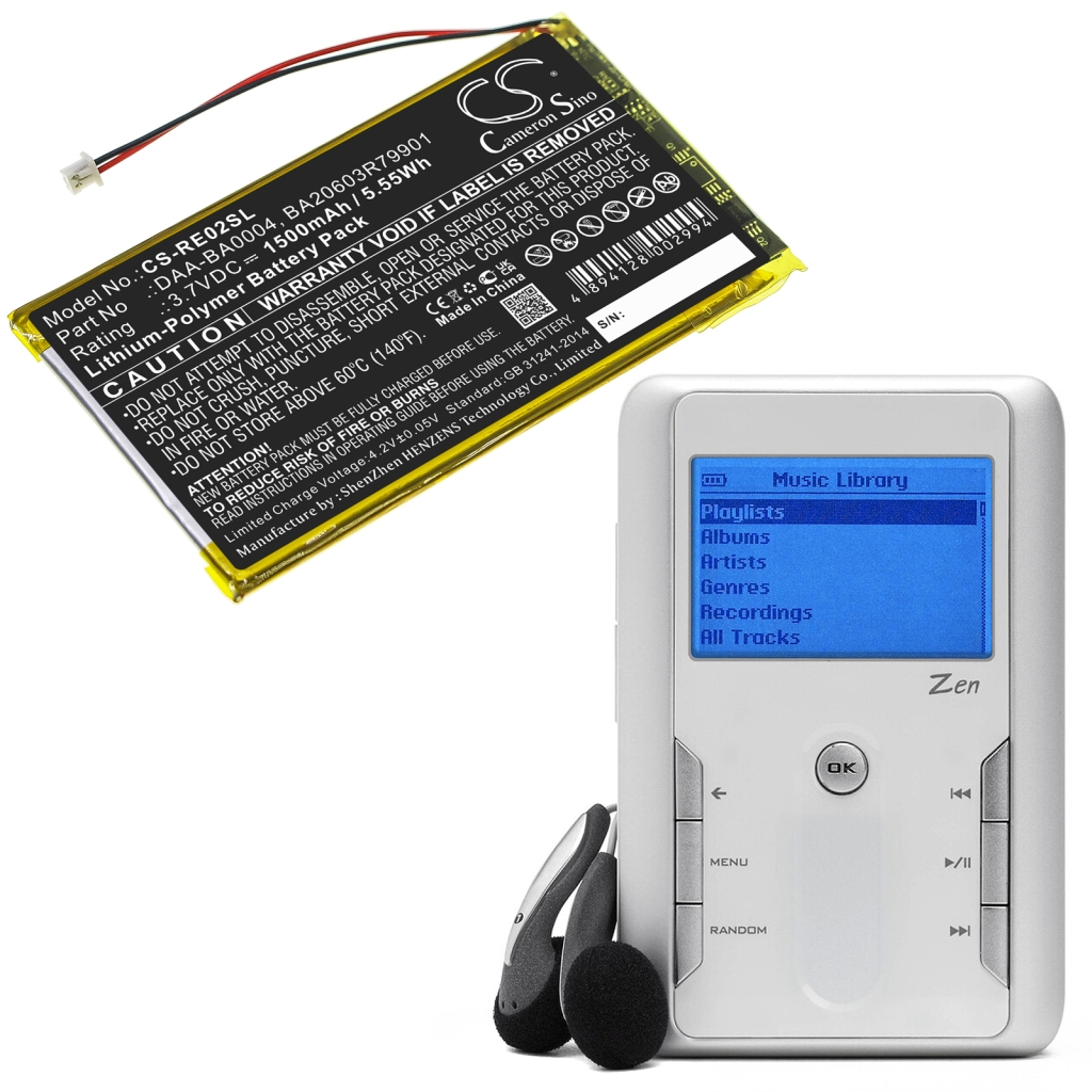 Akut MP3, MP4, PMP-akku CS-RE02SL