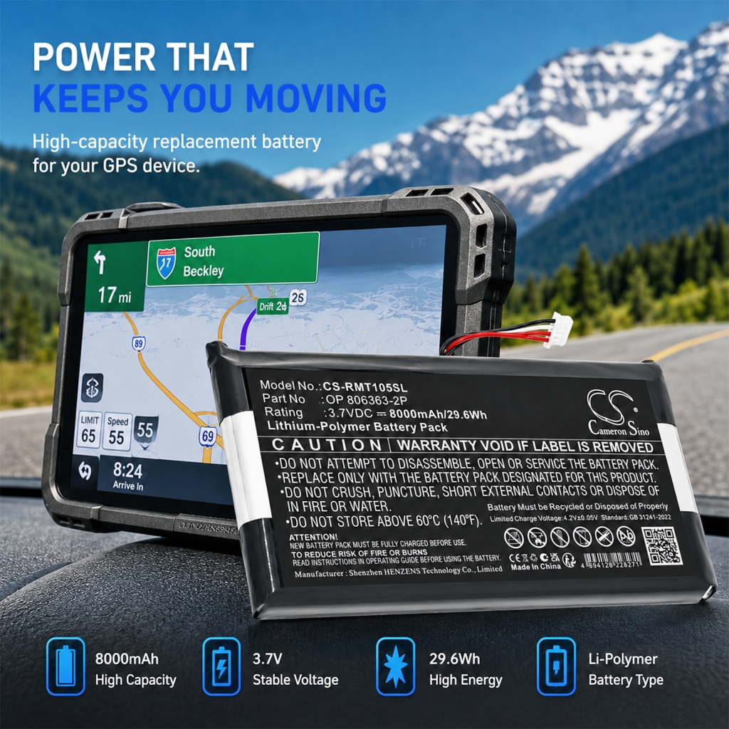 Akku yhteensopiva Rand mcnally CS-RMT105SL