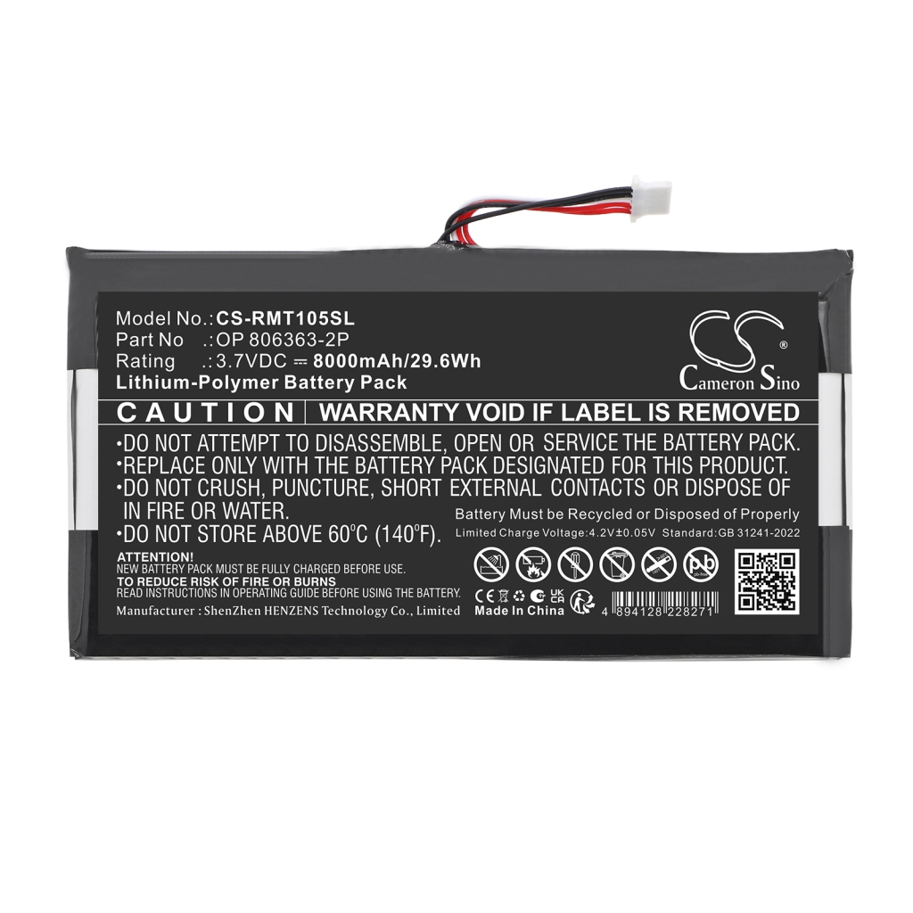 Akku yhteensopiva Rand mcnally CS-RMT105SL