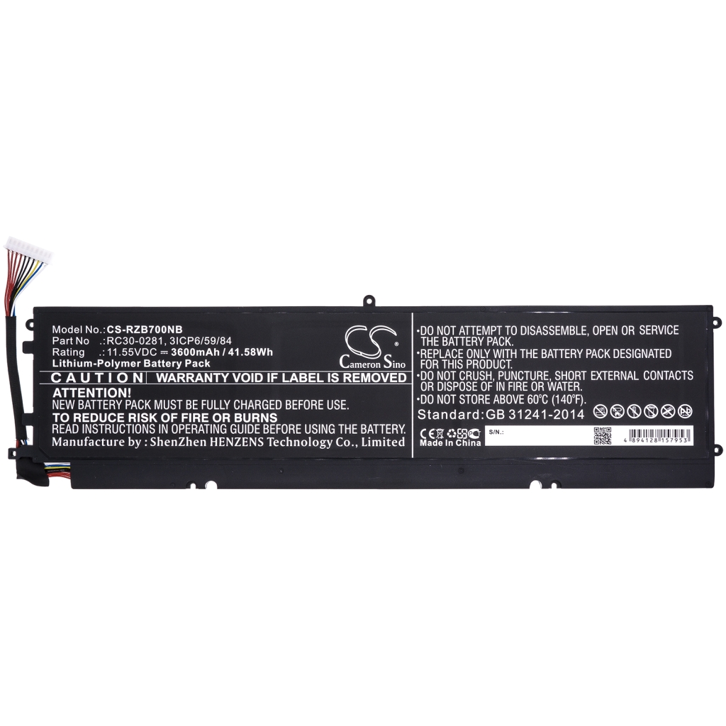 Yhteensopiva akun vaihto Razer 3ICP6/59/84,RC30-0281