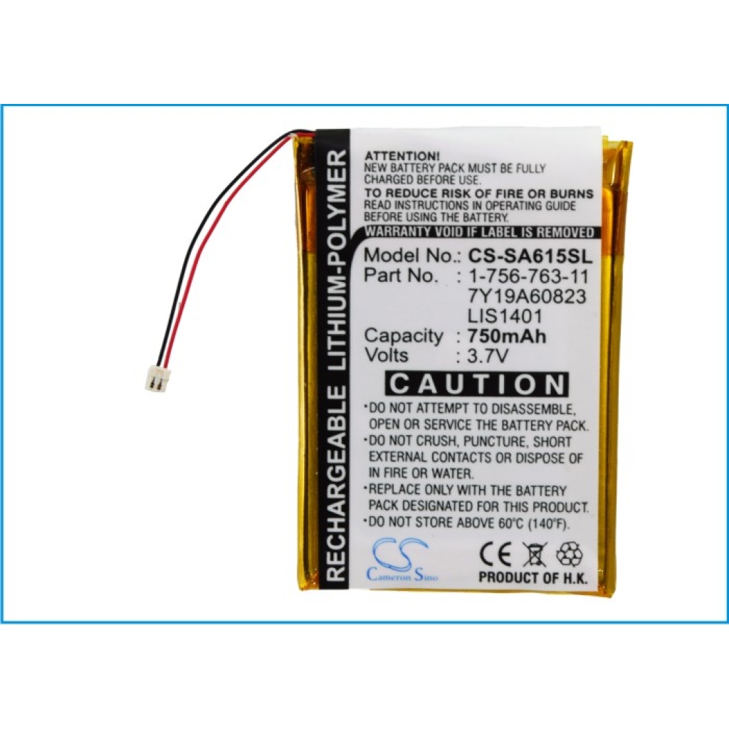Akut MP3, MP4, PMP-akku CS-SA615SL