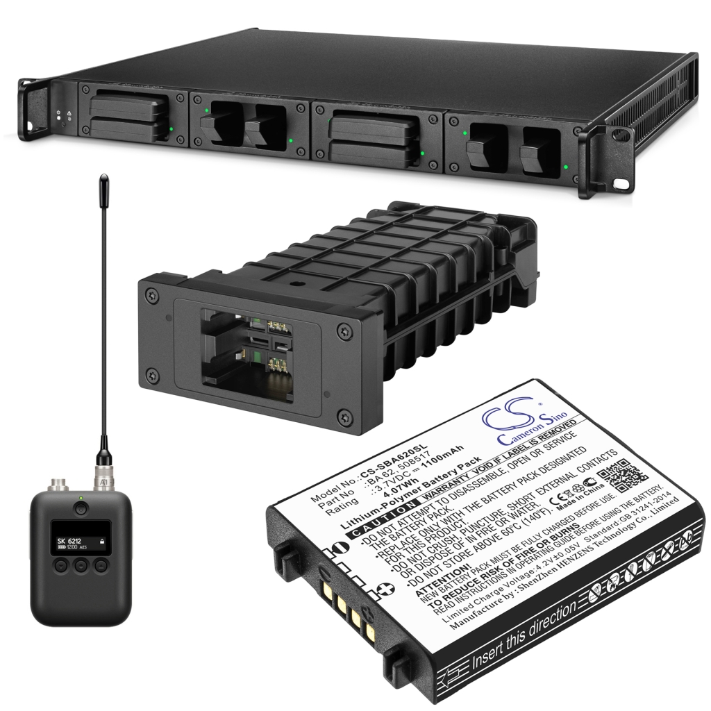 Yhteensopiva akun vaihto Sennheiser 508517,BA 62